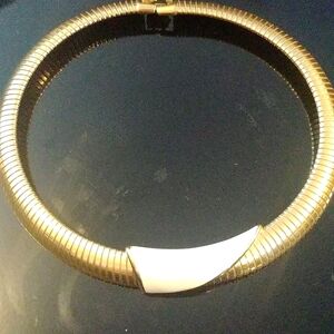 Monet vintage 80,s Omega chain/ enamel chocker/ +freebie